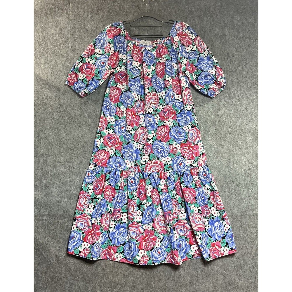 Vintage Dress Womens Large Floral Kaftan Muumuu House Dress Lounge Everyday